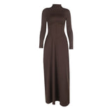 High Neck Waist-Cinched Slit Dress For Women, Elegant, Fifth Avenue, BYMANYC New York.