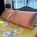 Rose Gold Pink Silk Pillow Sleeve.