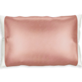 Rose Gold Pink Silk Pillow Sleeve.
