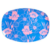 Medium Melamine Rectangular Plate - Blue - Poppies Love Print