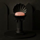 Black Gothic Clam Shell Crystal Pebble Holder – Dark Stone Like 3D Pedestal by KREATEUR Studio (Beta)