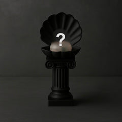 Black Gothic Clam Shell Crystal Pebble Holder – Dark Stone Like 3D Pedestal by KREATEUR Studio (Beta)