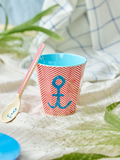 Medium Cup - Red - Anchor Print
