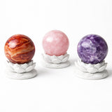 White Lotus Crystal Ball Stand – Choose Your Sphere