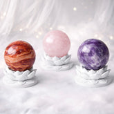 White Lotus Crystal Ball Stand – Choose Your Sphere