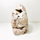 Polished Pink Amethyst Flower Agate Freeform – Subtle Lavender Tones, Orbicular Patterns & Natural Druzy Cavities