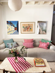 Abigail Cranberry Plaid Pillows