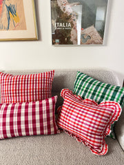 Abigail Cranberry Plaid Pillows