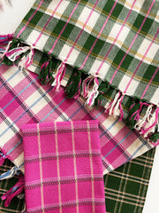 San Andres Gingham Forest & White Kitchen Towel