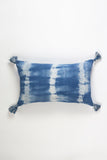 Indigo Striped Shibori Tassel Pillows
