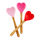 Kitchen Silicone Spoon in Heart shape | Dark Pink