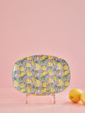 Medium Melamine Rectangular Plate - Purple - Fancy Pansy Prints