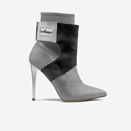 Limited Edition Vegan Stiletto Boots BYMANYC® New York Futurista Onyx