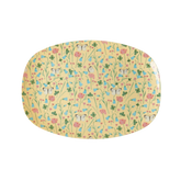 Melamine Small Rectangular Plate | Creme Sweet Butterfly Print