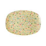 Melamine Small Rectangular Plate | Creme Sweet Butterfly Print