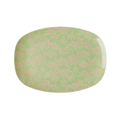 Melamine Small Rectangular Plate | Pink Flower Field Print