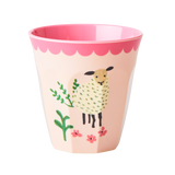 Melamine Kids Cups in Pink Farm Prints - Medium - 6 pcs. in Gift Box