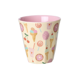 Melamine Kids Cups in Fun Fair Pink Prints - Small - 6 pcs. in Gift Box -
