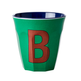 Melamine Cup - Medium with Alphabet in Bluish Colors | Letter B
