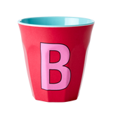 Melamine Cup - Medium with Alphabet in Pinkish Colors | Letter B