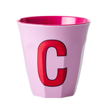 Melamine Cup - Medium with Alphabet in Pinkish Colors | Letter C