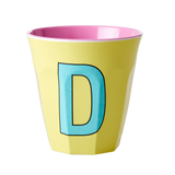 Melamine Cup - Medium with Alphabet in Pinkish Colors | Letter D