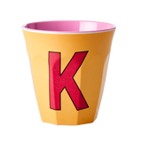 Melamine Cup - Medium with Alphabet in Pinkish Colors | Letter K