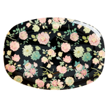Melamine Rectangular Plate | Dark Rose Print