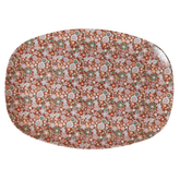 Melamine Rectangular Plate | Brown Flower Print
