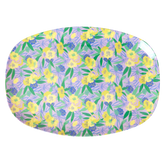 Medium Melamine Rectangular Plate - Purple - Fancy Pansy Prints