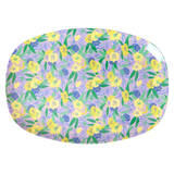 Medium Melamine Rectangular Plate - Purple - Fancy Pansy Prints