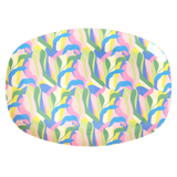 Medium Melamine Rectangular Plate - Blue - Jungle Fever Print