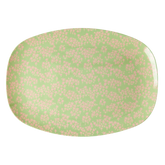 Melamine Rectangular Plate | Pink Flower Field Print