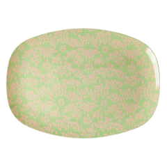 Melamine Rectangular Plate | Pink Flower Field Print