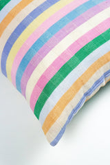Maxine Ruffle Rainbow Stripe Pillow