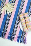 Palm Ikat Runner in Blue & Pink