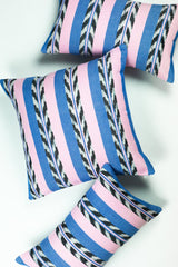 Palm Jaspe Blue & Light Pink Pillow