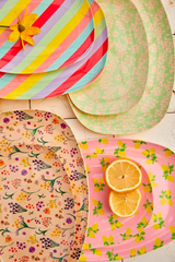 Melamine Rectangular Plate | Pink Flower Field Print