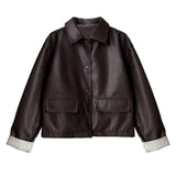 Retro PU Leather Jacket For Women, Brooklyn Heights, BYMANYC New York.