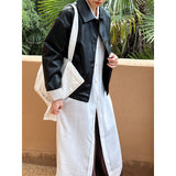 Retro PU Leather Jacket For Women, Brooklyn Heights, BYMANYC New York.