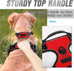 No Pull Reflective Dog Harness with Easy Control Handle for Large Dogs