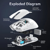 Attack Shark X11 White Bluetooth Wireless Mouse Three Mode