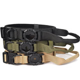 Adjustable AirTag Tactical Dog Collar with Metal Buckle – Safe & Durable