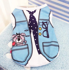 Summer Cartoon Dog Shirt – Soft & Breathable Pet T-Shirt for Small Dogs
