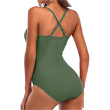 Women's Tummy Control One Piece Swimsuit — High Waist Cutout Wrap