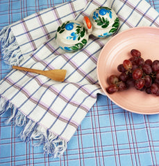 San Lucas Plaid White Kitchen Towel