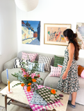 San Andres Gingham Forest & White Kitchen Towel