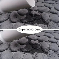 Soft Memory Foam Microfiber Anti-Slip Pebble Floor Mat | Bathroom & Living Room Rug