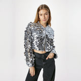 Silver Sequin Jacket For Women, Times Square, BYMANYC New York.
