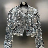 Silver Sequin Jacket For Women, Times Square, BYMANYC New York.